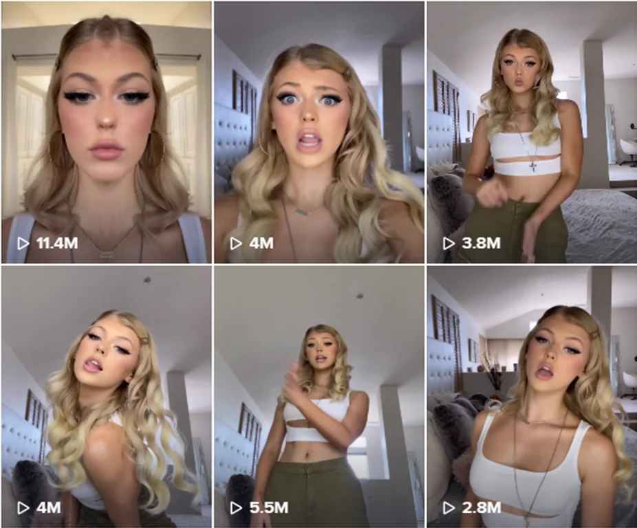 Loren Gray acting in engaging video clips showcasing her performance skills.