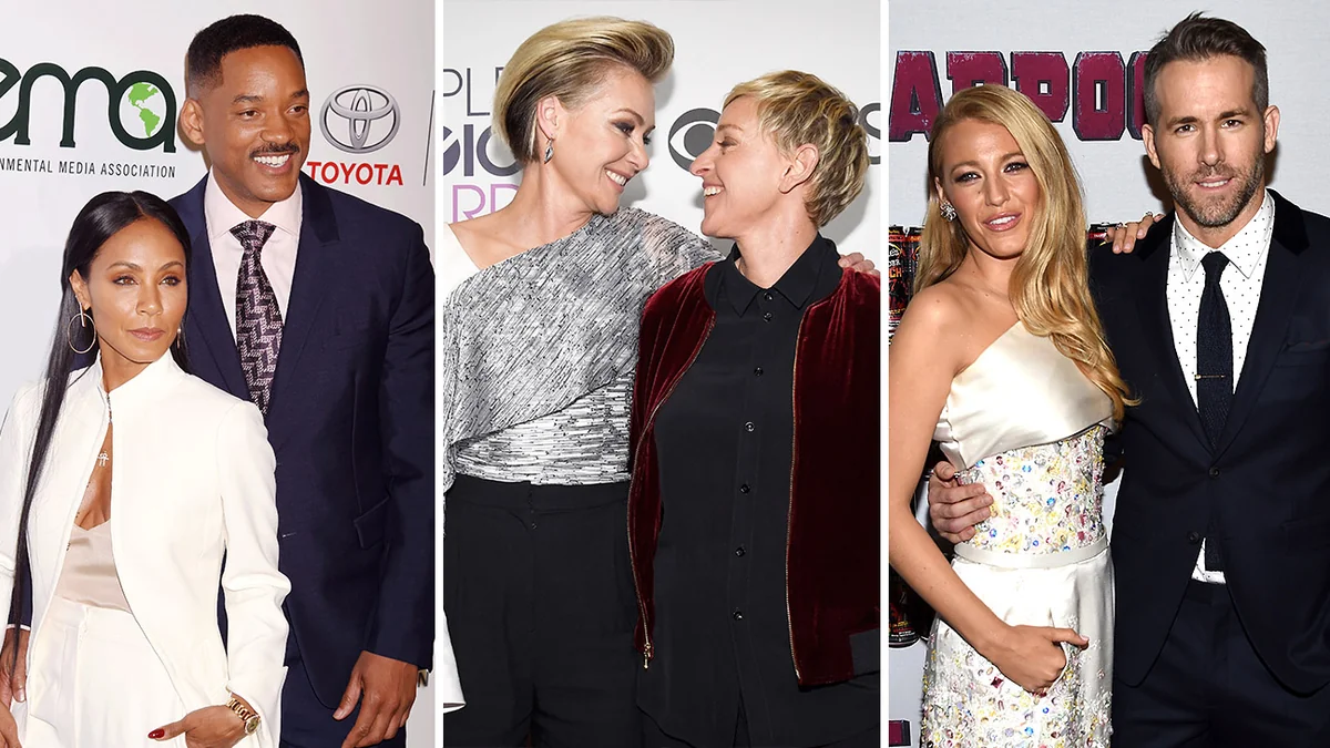 Famous Hollywood celebrity relationships featuring iconic couples.