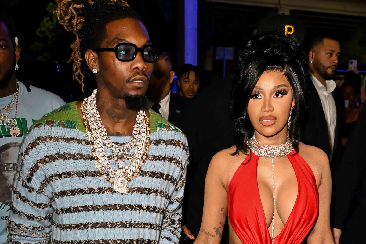Cardi B and Offset walking together during a public appearance amid heightened speculation
