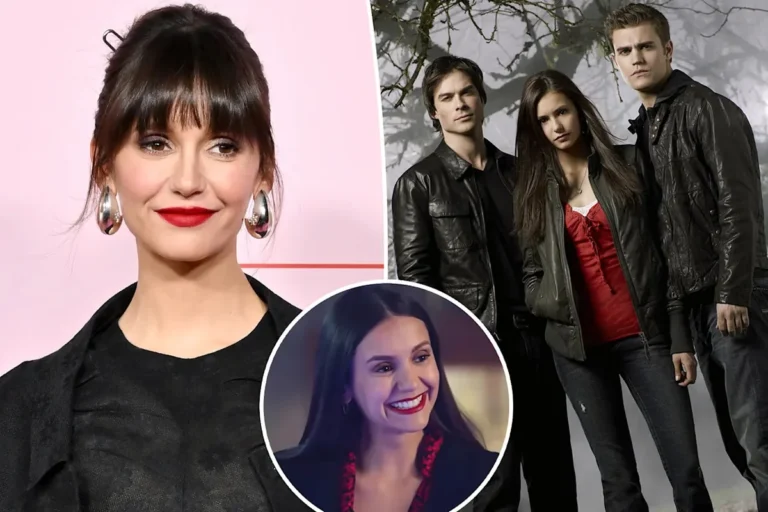 Nina Dobrev at an event with co-stars from The Vampire Diaries, showcasing her movies.