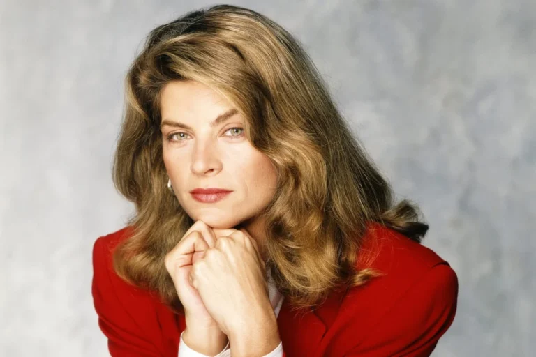 Kirstie Alley portrait in red blazer for kirstie alley tributes.