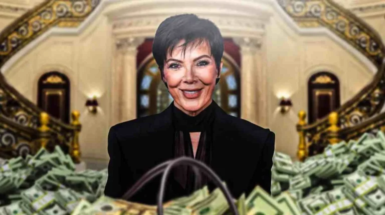 Kris Jenner momager fee represented by money and luxury.