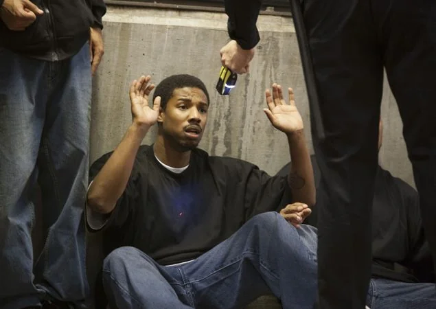 Michael B. Jordan in a tense scene from his movies.