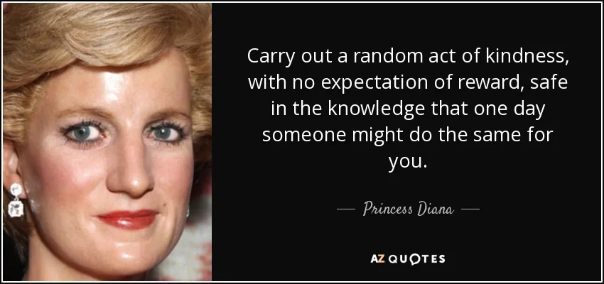 Quotes on Princess Diana about kindness and charity.