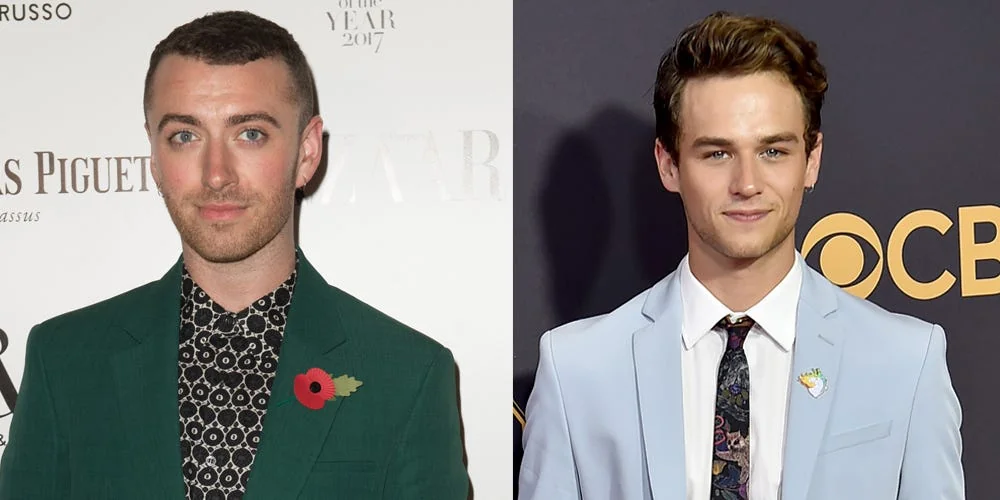 Brandon Flynn and Sam Smith at a red carpet event.