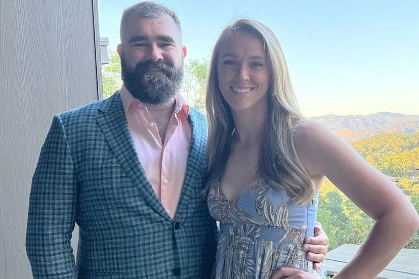 Kylie Kelce with her partner, balancing personal life and Olympics gig.