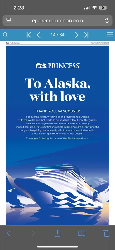 Princess cruise commercial singer smiling on the cruise.