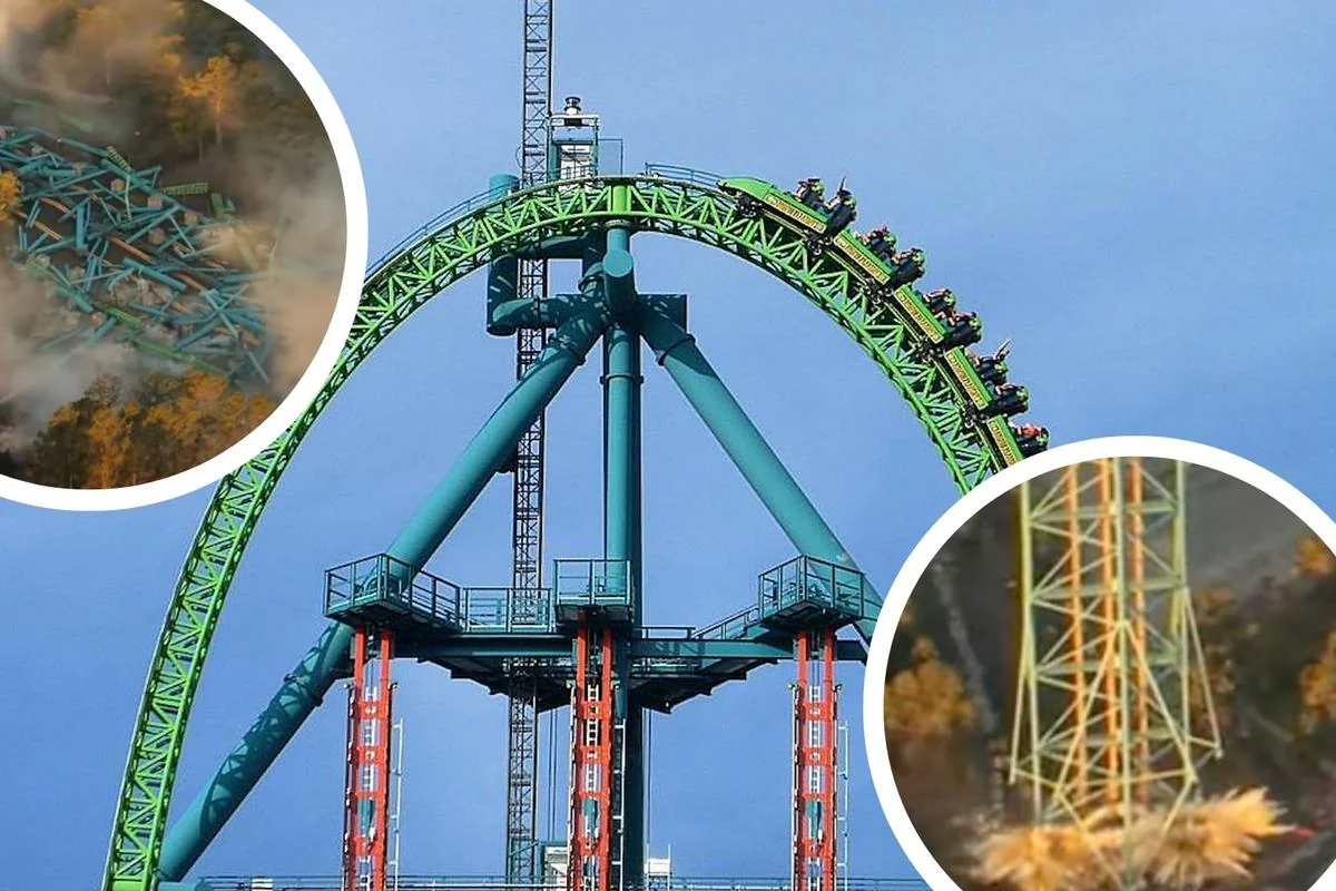 Thrilling roller coaster, related to safety concerns like 'died at Six Flags'.