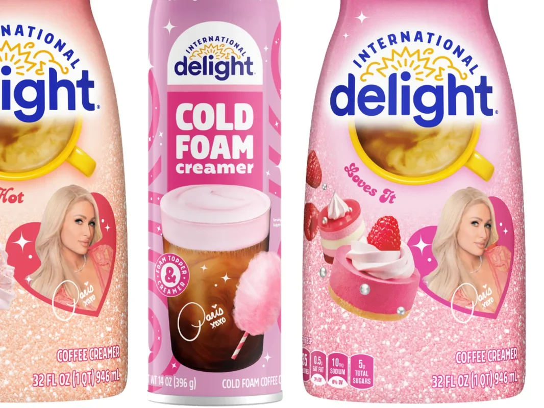 Paris Hilton coffee creamers featuring unique flavors.