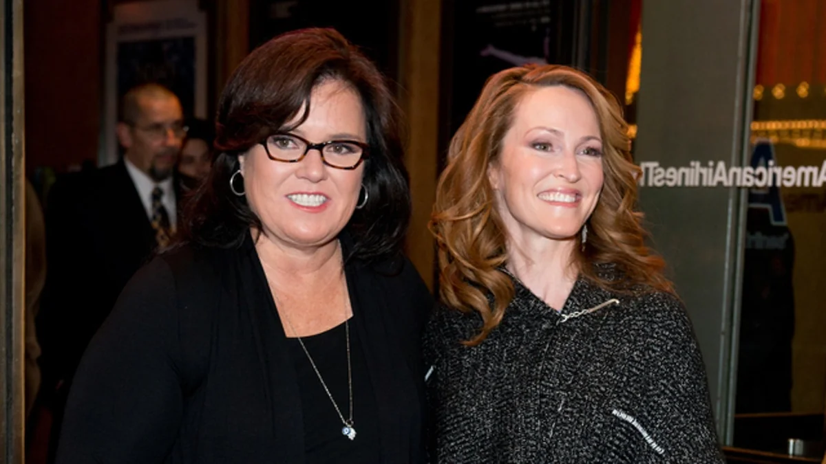 Michelle Rounds and Rosie O'Donnell at a theater event, related to Michelle Rounds' cause of death.