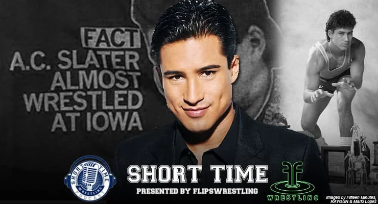 Mario Lopez TV host promoting wrestling podcast.