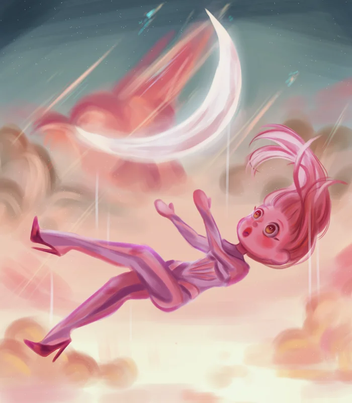 Animated character inspired by Paris Hilton infinite icon.