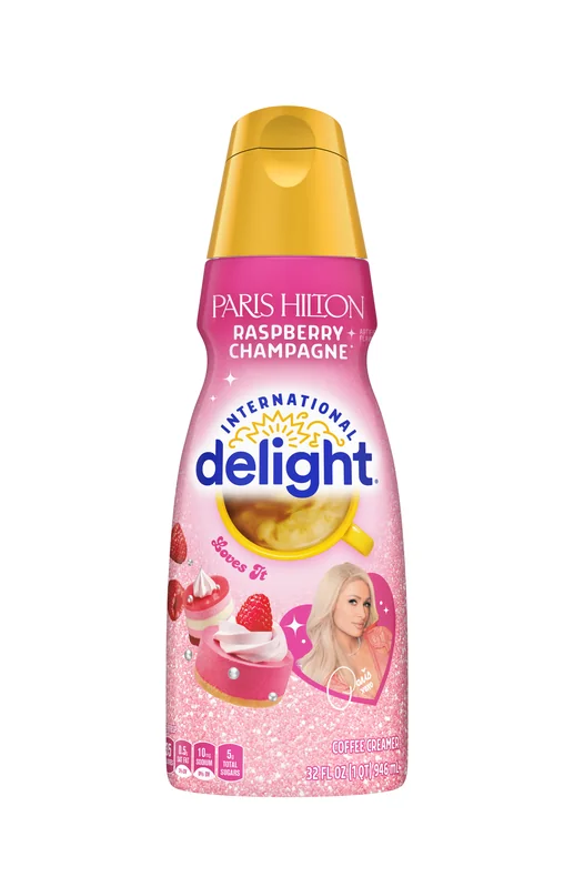 Paris Hilton Raspberry Champagne coffee creamer bottle.